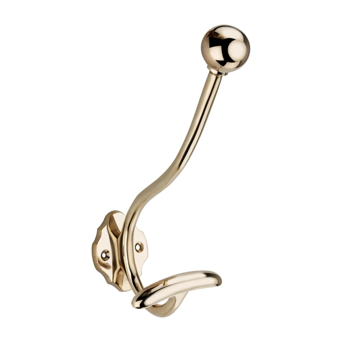 RK International [HK-5820-PN] Solid Brass Coat & Hat Hook - Triple Pronged  Swivel - Polished Nickel Finish - 4 3/4 L x 1 1/2 W